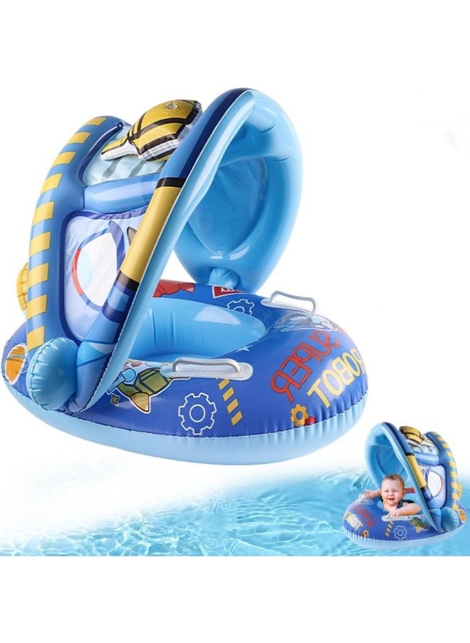 GGEROU Swimming Pool Tube for Kids 0-5 yrs Baby Float Ring with Shade Canopy Kids Swimming Accessories Pool Tube for Babies, Swim Ring Tube for Toddler,Infant,Baby  - Image 1