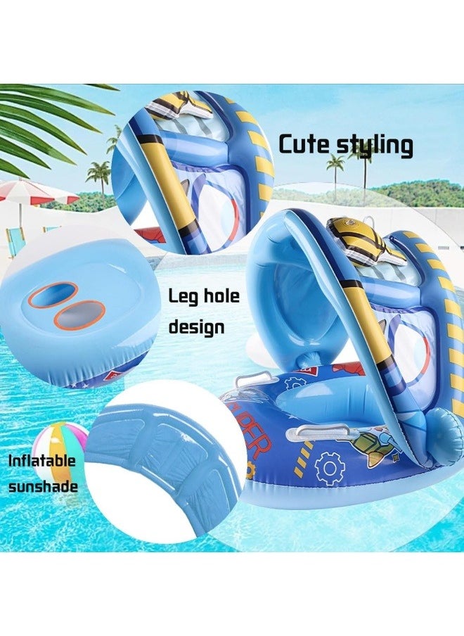 GGEROU Swimming Pool Tube for Kids 0-5 yrs Baby Float Ring with Shade Canopy Kids Swimming Accessories Pool Tube for Babies, Swim Ring Tube for Toddler,Infant,Baby  - Image 3