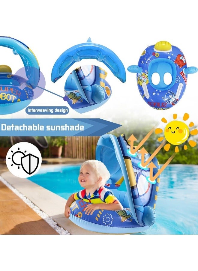 GGEROU Swimming Pool Tube for Kids 0-5 yrs Baby Float Ring with Shade Canopy Kids Swimming Accessories Pool Tube for Babies, Swim Ring Tube for Toddler,Infant,Baby  - Image 4