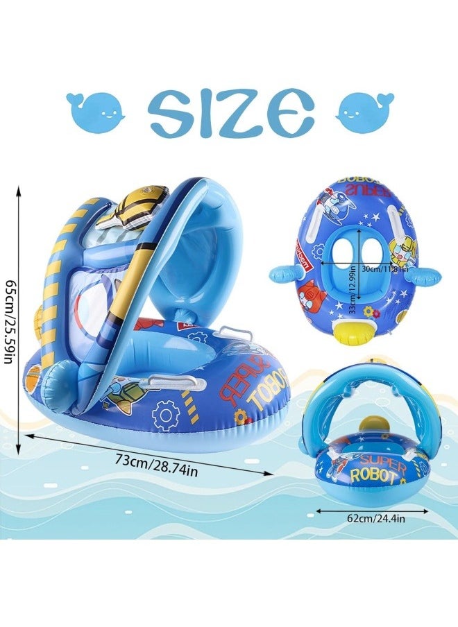 GGEROU Swimming Pool Tube for Kids 0-5 yrs Baby Float Ring with Shade Canopy Kids Swimming Accessories Pool Tube for Babies, Swim Ring Tube for Toddler,Infant,Baby  - Image 2