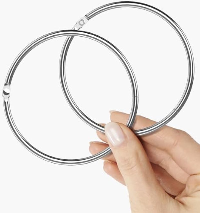 Pack of 40 2-inch metal rings, durable and sturdy for index cards, ID cards, loose-leaf paper, books, perfect for organizing and - Image 1