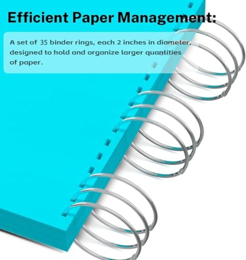 Pack of 40 2-inch metal rings, durable and sturdy for index cards, ID cards, loose-leaf paper, books, perfect for organizing and - Image 3