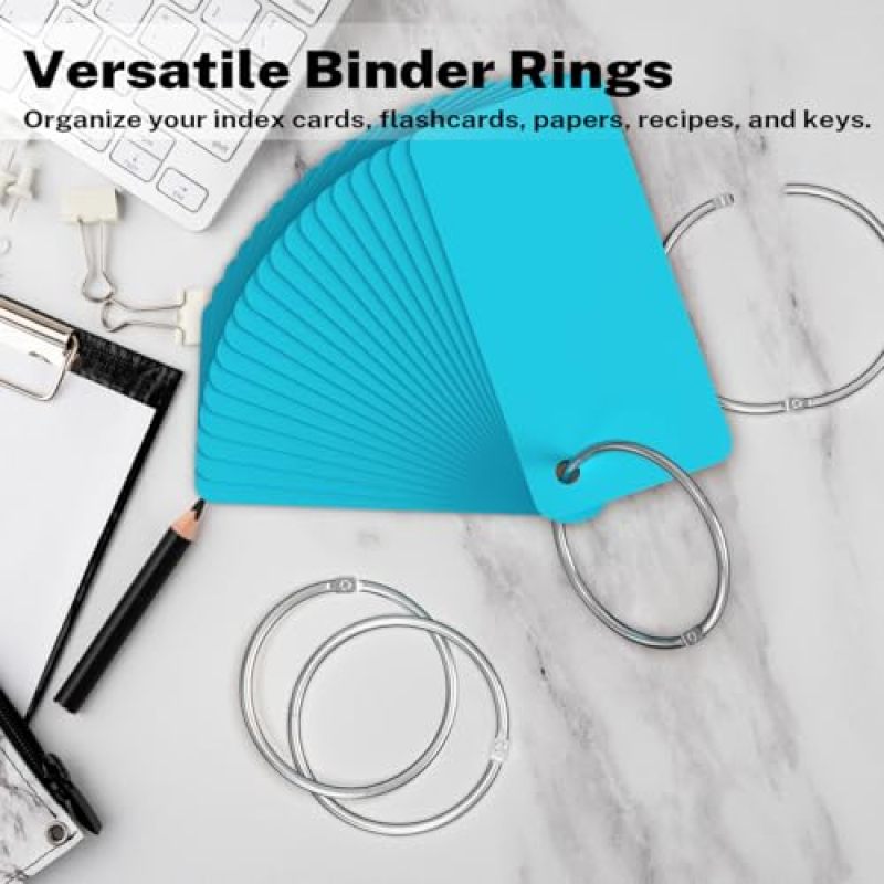 Pack of 40 2-inch metal rings, durable and sturdy for index cards, ID cards, loose-leaf paper, books, perfect for organizing and - Image 4