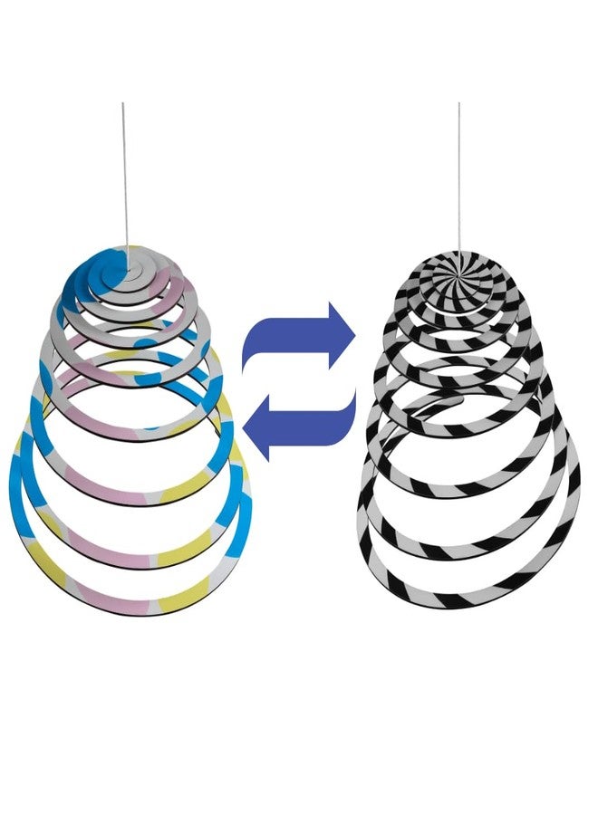 Brainytots Spiral Hanging Toy Mobile | The Perfect First Toy | Wooden Toy For Newborn | Wooden Toy For Kids | Learning Toy For Kids | Black And White Toy For Newborn | Toy To Keep Kids Busy | Toy For 6-12 Months Babies - Image 1