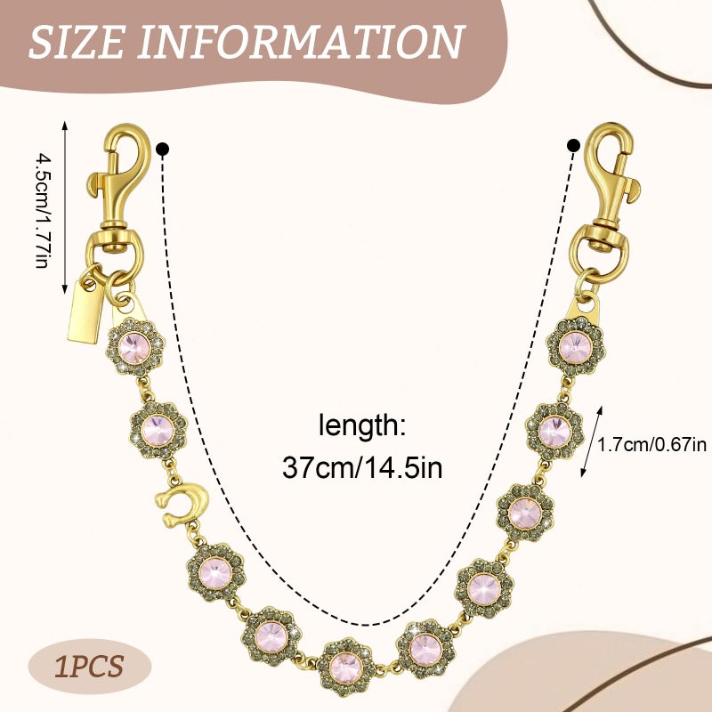 Gaiett Bag Charms Chain, Purse Charms for Handbags, Vintage Flower Purse Chain, Bag Strap Extender for Women - Image 2