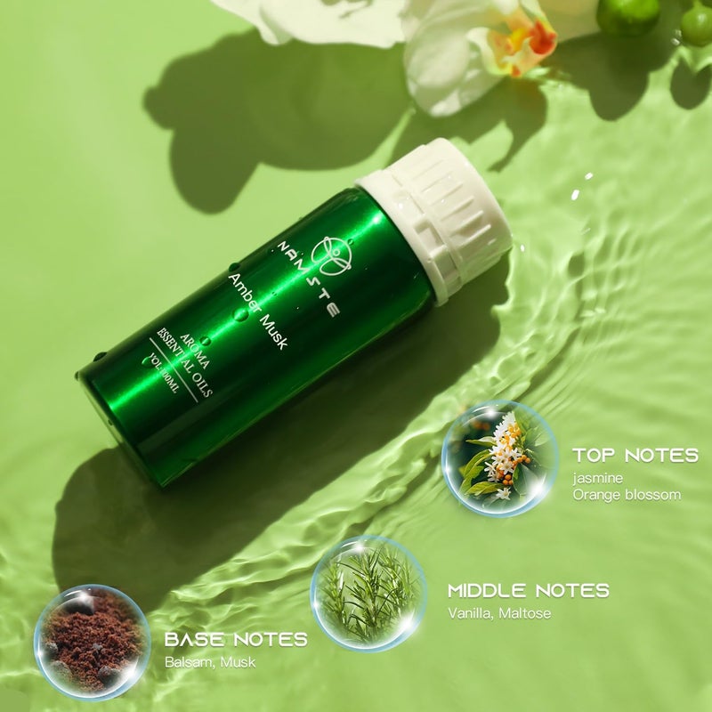 Aroma Essential Oil, 100ml Amber Musk Collection Scents Diffuser Oil, 100% Pure Natural Essential Oils, Blend of jasmine, vanilla, musk for Home Aroma Device - Image 2
