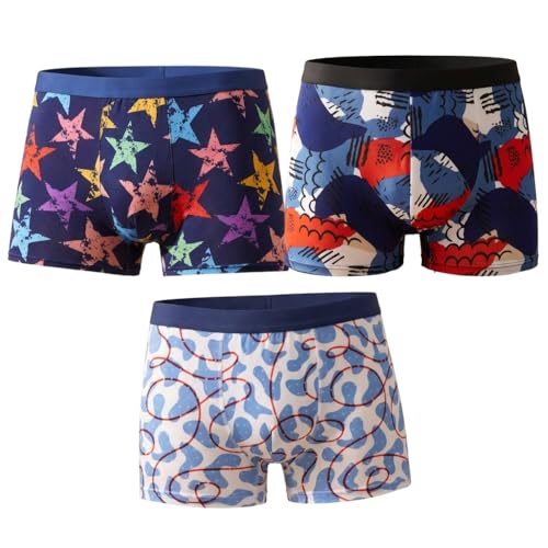 ASJAR Men's Cotton Ice Silk Breathable Underwear Boxer Briefs Casual Style Camouflage Printed Shorts | Men’s Trunk Multicolor (Pack of 3), Underwear for Men, Trunk for Mens, Brief for Mens - Image 1