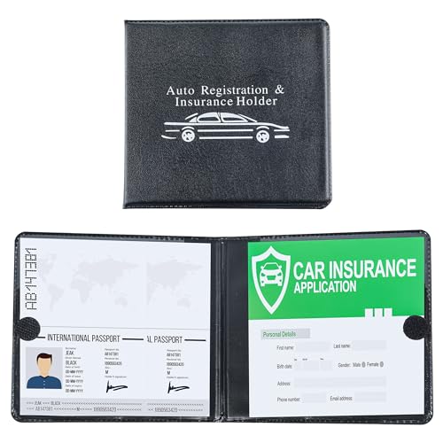 Pacific Mailer Auto Registration and Insurance Card Holder 2 Packs Car Document ID Holder Glove Box Organizer Car Accessories, Black - Image 1