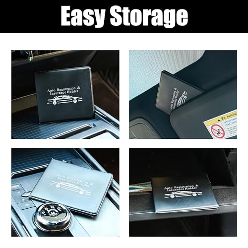 Pacific Mailer Auto Registration and Insurance Card Holder 2 Packs Car Document ID Holder Glove Box Organizer Car Accessories, Black - Image 5