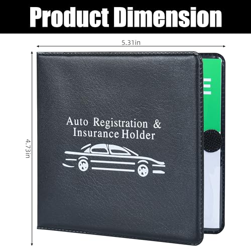 Pacific Mailer Auto Registration and Insurance Card Holder 2 Packs Car Document ID Holder Glove Box Organizer Car Accessories, Black - Image 2