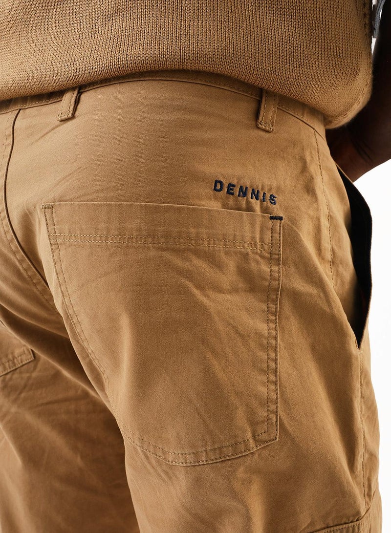 Dennis Lingo Men's Khaki 100% Cotton Full Slim Fit Cargo Trouser - Image 4