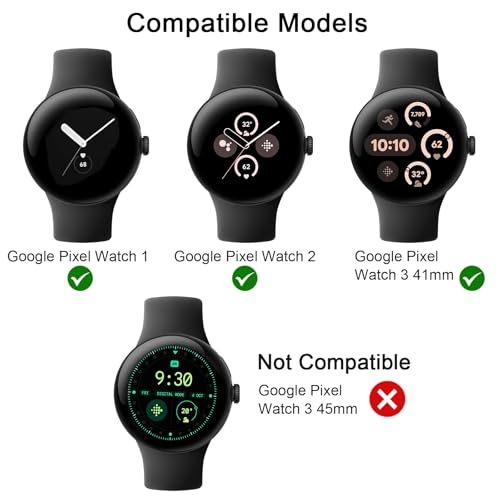 Tobfit Silicone Strap for Google Pixel Watch 3 41mm / Pixel Watch 2 Bands (2024/2023/2022), Waterproof Sport Replacement Band(L, Grey) - Image 4