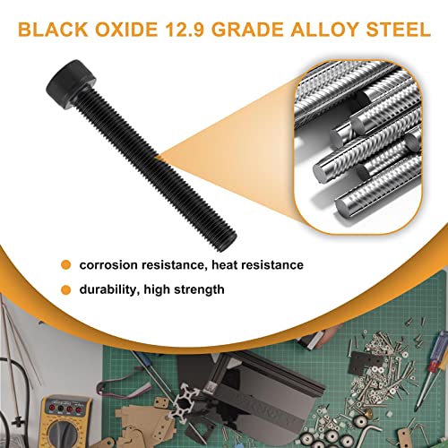 VIGRUE 660Pcs M2 Screws Set Black, M2 x 4/6/8/10/12/16/20/25/30mm Hex Socket Head Cap Screws Nuts Washers Assortment Kit, 12.9 Grade Alloy Steel Assorted Screws, Fully Machine Threaded, Allen Socket Drive - Image 3