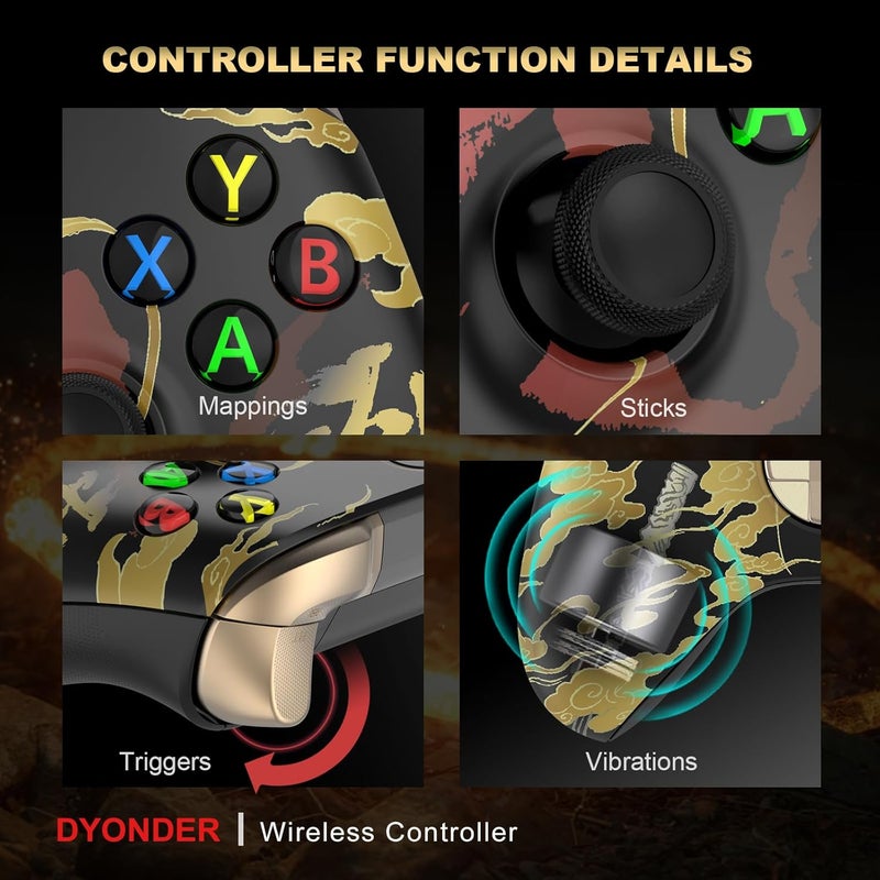 (Required Upgrade) DYONDER Wireless Controller 2.4GHZ Compatible with Xbox One X/S, For Xbox Series X/S, For PC Windows 7/8/10, Gamepad with Share Button/3.5mm Headphone Jack NO Battery - Image 4
