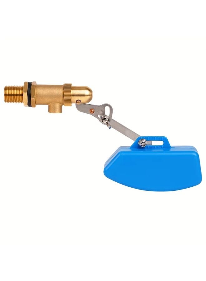 DN15 Adjustable Brass Water Float Valve Automatic Fill Control For Tanks Copper Finish - Image 1