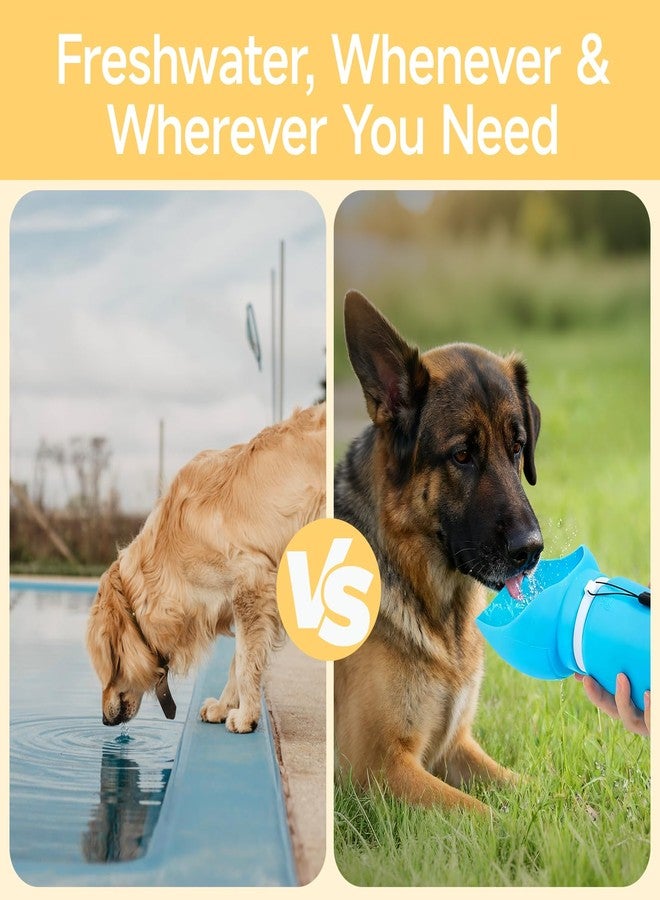 PET Hous Dog Water Bottle, Leakproof Portable Water Bowl for Dog, Lightweight Water Bottle for Dogs, Food Grade Silicone, Collapsible Travel Pet Water Bottle for Outdoor Hiking Camping (Grey, 18.6 Ounces) - Image 3