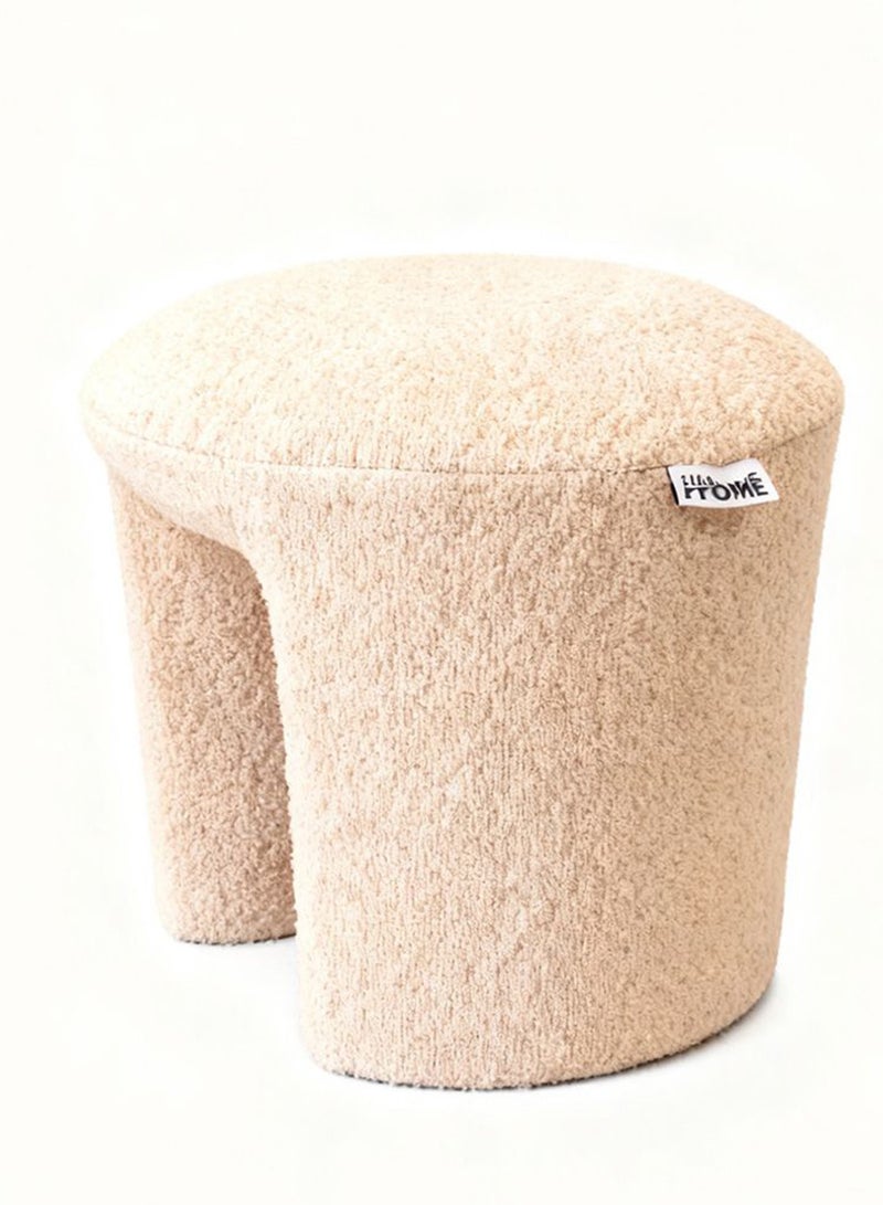 DANUBE HOME Jovani Fabric Ottoman | Multi-Functional Stool | Upholstered Footrest Without Storage L44xW42.5xH47.5cm -Beige - Image 2