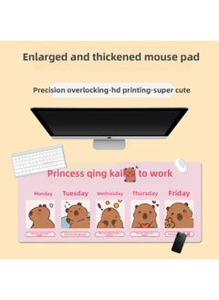 Hand-painted Kappibala Cute Big Table Mat Office Table Mat Game Big Mouse Mat Anti-slip Mat Oversized And Super Thick-Color:900*400*3mm-Pattern:C7-Please Princess Happy To Work