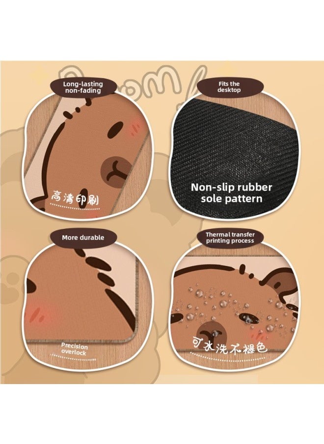 Generic - Hand-painted Kappibala Cute Big Table Mat Office Table Mat Game Big Mouse Mat Anti-slip Mat Oversized And Super Thick-Color:900*400*3mm-Pattern:C7-Please Princess Happy To Work - Image 1