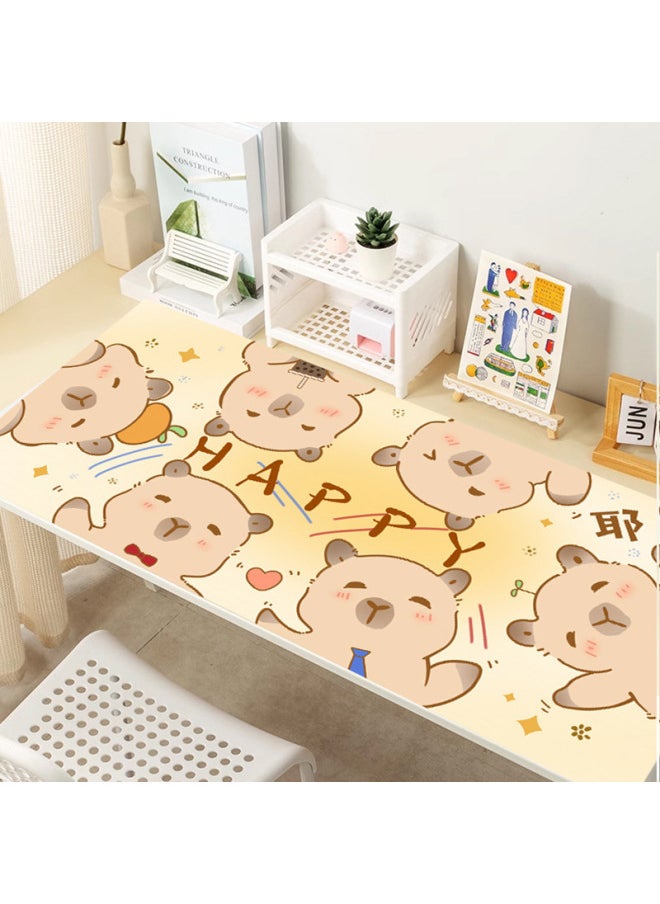 Generic - Hand-painted Kappibala Cute Big Table Mat Office Table Mat Game Big Mouse Mat Anti-slip Mat Oversized And Super Thick-Color:900*400*3mm-Pattern:C7-Please Princess Happy To Work - Image 1