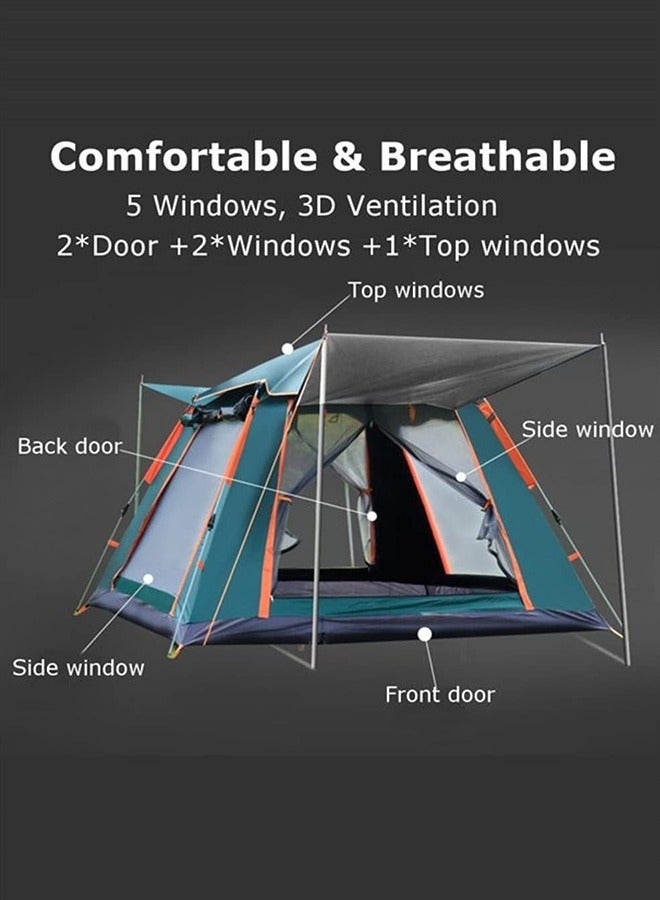عربست خيمة التخييم - خيمة عائلية من 5 إلى 8 أشخاص فورية وسهلة الإعداد خيمة مع حقيبة حمل ، خيمة منبثقة مقاومة للماء والرياح ، مناسبة للتخييم ، والمشي لمسافات طويلة ، وتسلق الجبال - Image 2