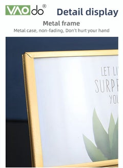 VAOdo Wrought Iron Photo Frame Creative Light Luxury Glass Photo Frame Gold Tabletop Ornament Office Bedroom Photo Ornament  - Image 4