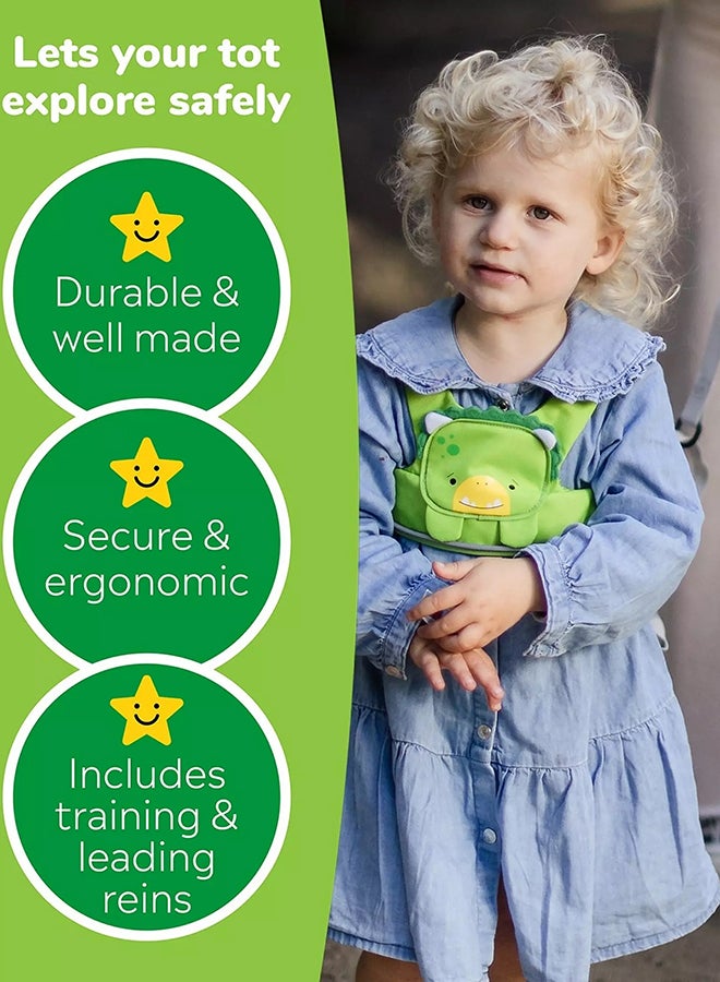Trunki ToddlePak Tipu Tiger Toddler Backpack Green, High Visibility Preschool Rucksack with Adjustable Straps, 5L Storage and Safety Features - Image 5
