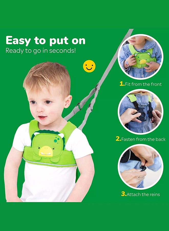 Trunki ToddlePak Tipu Tiger Toddler Backpack Green, High Visibility Preschool Rucksack with Adjustable Straps, 5L Storage and Safety Features - Image 4