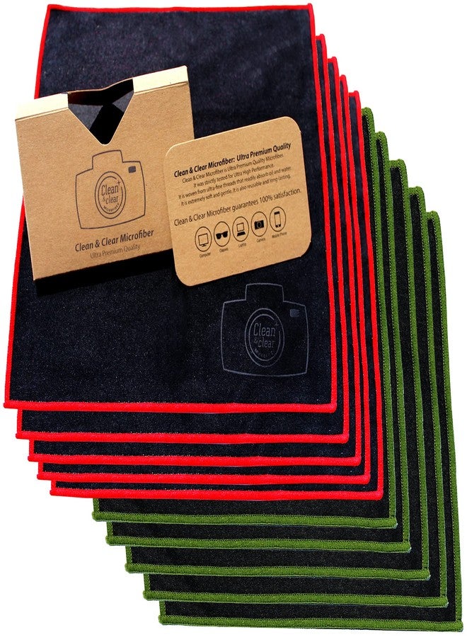 Clean & Clear Microfiber Cleaning Cloth, Extra Large [10 Pack] Ultra Premium Microfiber Cleaning Cloth - Microfiber Cloth for Camera Lens, Glasses, Screens, and All Lens. - Image 1