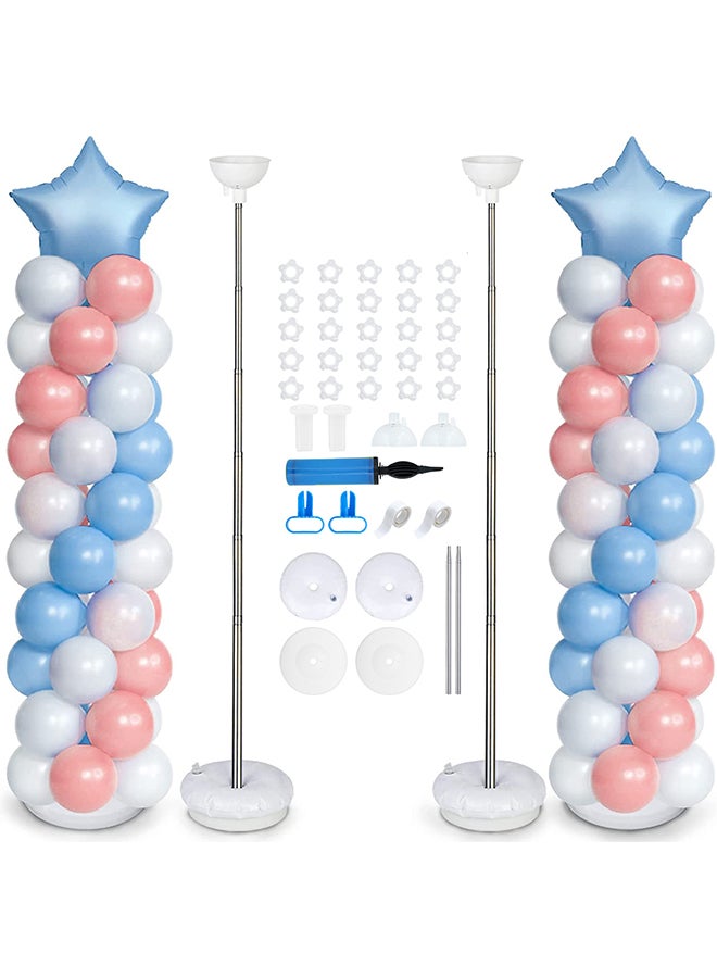 Captaintech 2pcs Balloon Stand Kit,Adjustable Design,Balloon Tower Decoration,Easy to Assemble,Suitable for Wedding/Graduation/Birthday Party(Without Balloons) - Image 1