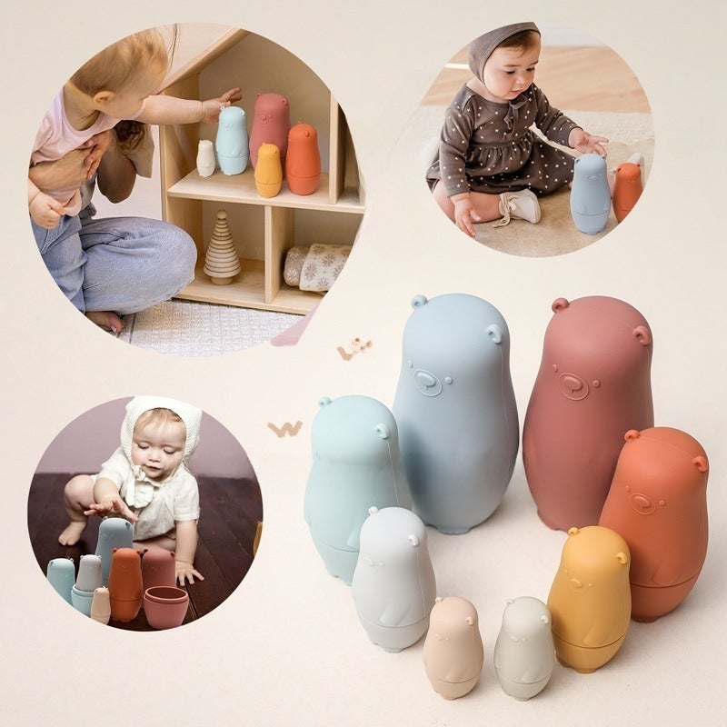 Food-Grade Silicone Russian Doll Toy: DIY Customization Multifunctional Educational Play Set for Children - Fine Motor Skills Development Toy for Creative Learning - Image 5