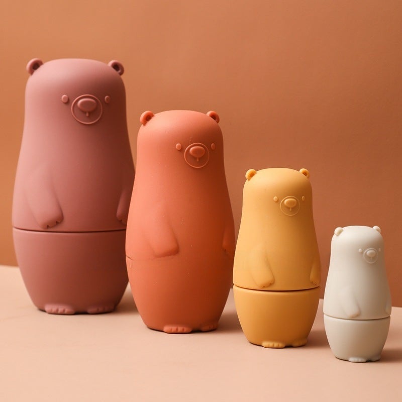 Food-Grade Silicone Russian Doll Toy: DIY Customization Multifunctional Educational Play Set for Children - Fine Motor Skills Development Toy for Creative Learning - Image 1