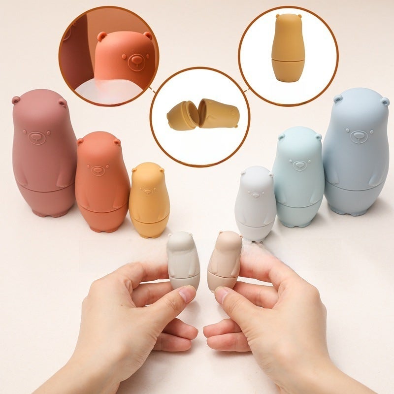 Food-Grade Silicone Russian Doll Toy: DIY Customization Multifunctional Educational Play Set for Children - Fine Motor Skills Development Toy for Creative Learning - Image 4