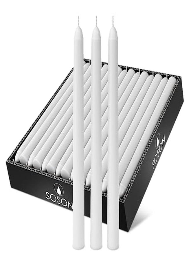 Simply Soson 12 inch White Taper Candle Sticks, Set of 30 Candle Sticks, Tapered Candles, Dripless Taper Candles, White Candlesticks, Tall Candles, Taper Candles Bulk - Image 1