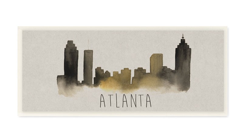Stupell Industries Atlanta Skyline Silhouette Wall Plaque Art, 7 x 0.5 x 17, Multi-Color - Image 4
