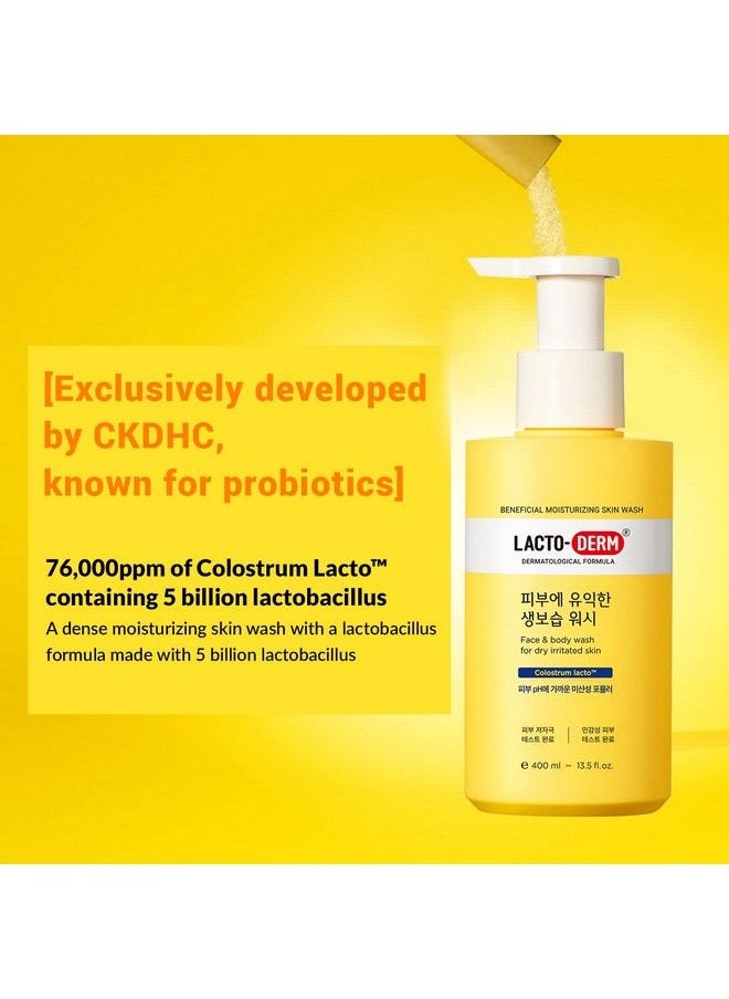 CLEADERM - Lactoderm Beneficial Moisturizing Skin Wash With Lactobacillus Ferment 13.5 Fl.Oz. Hydrating 2In1 Face And Body Wash With 100% Natural Ingredients Hypoallergenic Family Wash For Infant To Adult - Image 1