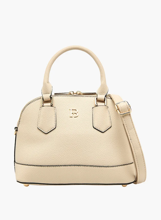 Flora Bella By Shoexpress Textured Tote Bag with Detachable Strap and Zip Closure