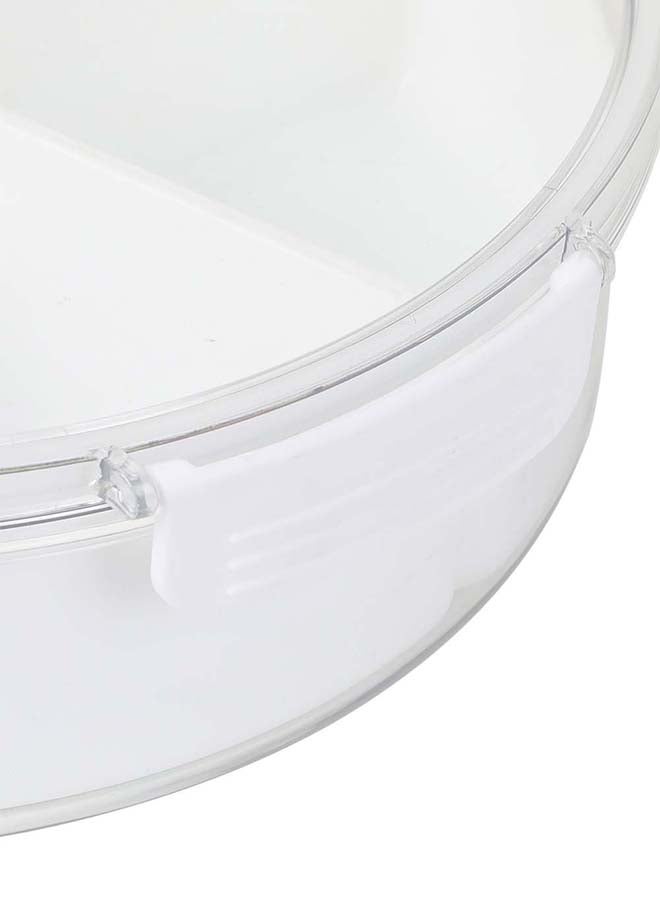 ايست من نون صينية تقديم دائرية مقسمة، 5 أقسام للمكسرات والتمور والوجبات الخفيفة مع غطاء شفاف، حاوية تخزين الطعام في الحفلات المنزلية وتنظيم المطبخ 28.8 × 28.8 × 8.7 سم - Image 5