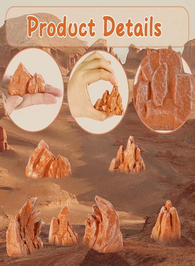 Warmtree 10 Pcs Simulation Miniature Rockery Diorama Rocks Miniature Stone for Diorama Supplies Miniature Terrain Fairy Garden Zen Garden Accessories Terrarium Decor Tank Aquarium Decoration(Brown) - Image 3