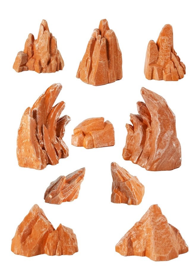 Warmtree 10 Pcs Simulation Miniature Rockery Diorama Rocks Miniature Stone for Diorama Supplies Miniature Terrain Fairy Garden Zen Garden Accessories Terrarium Decor Tank Aquarium Decoration(Brown) - Image 1