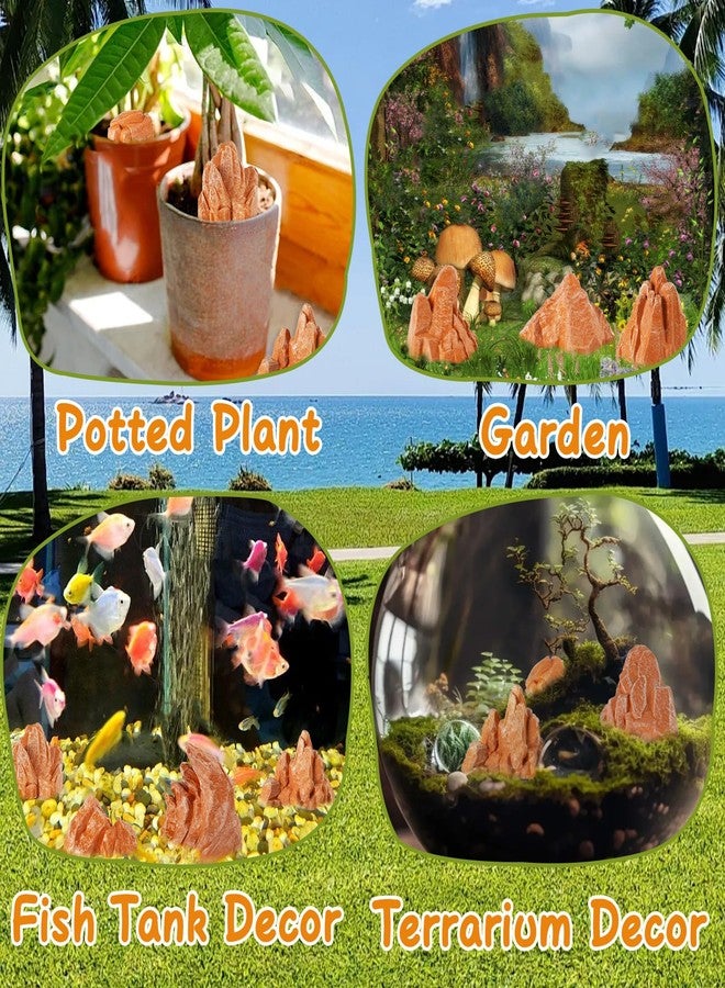 Warmtree 10 Pcs Simulation Miniature Rockery Diorama Rocks Miniature Stone for Diorama Supplies Miniature Terrain Fairy Garden Zen Garden Accessories Terrarium Decor Tank Aquarium Decoration(Brown) - Image 5
