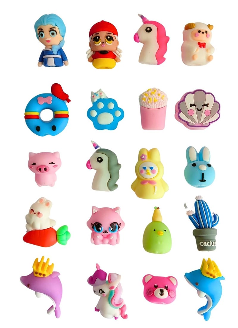 Goldleaf 20 Pcs Random Cartoon Animal Pencil Toppers – Soft Silicone Pen Caps for Kids, Clip-On Pencil Toppers for School Supplies, Classroom Prizes, Party Favors, Student Rewards – Random Styles - Image 3