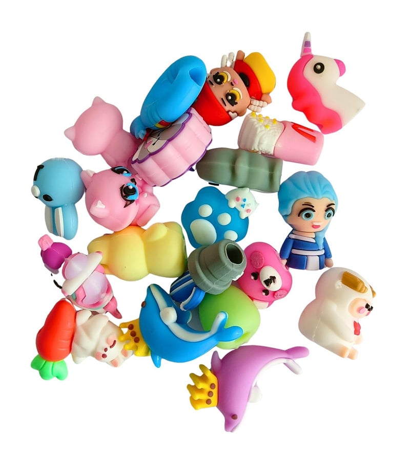 Goldleaf 20 Pcs Random Cartoon Animal Pencil Toppers – Soft Silicone Pen Caps for Kids, Clip-On Pencil Toppers for School Supplies, Classroom Prizes, Party Favors, Student Rewards – Random Styles - Image 2