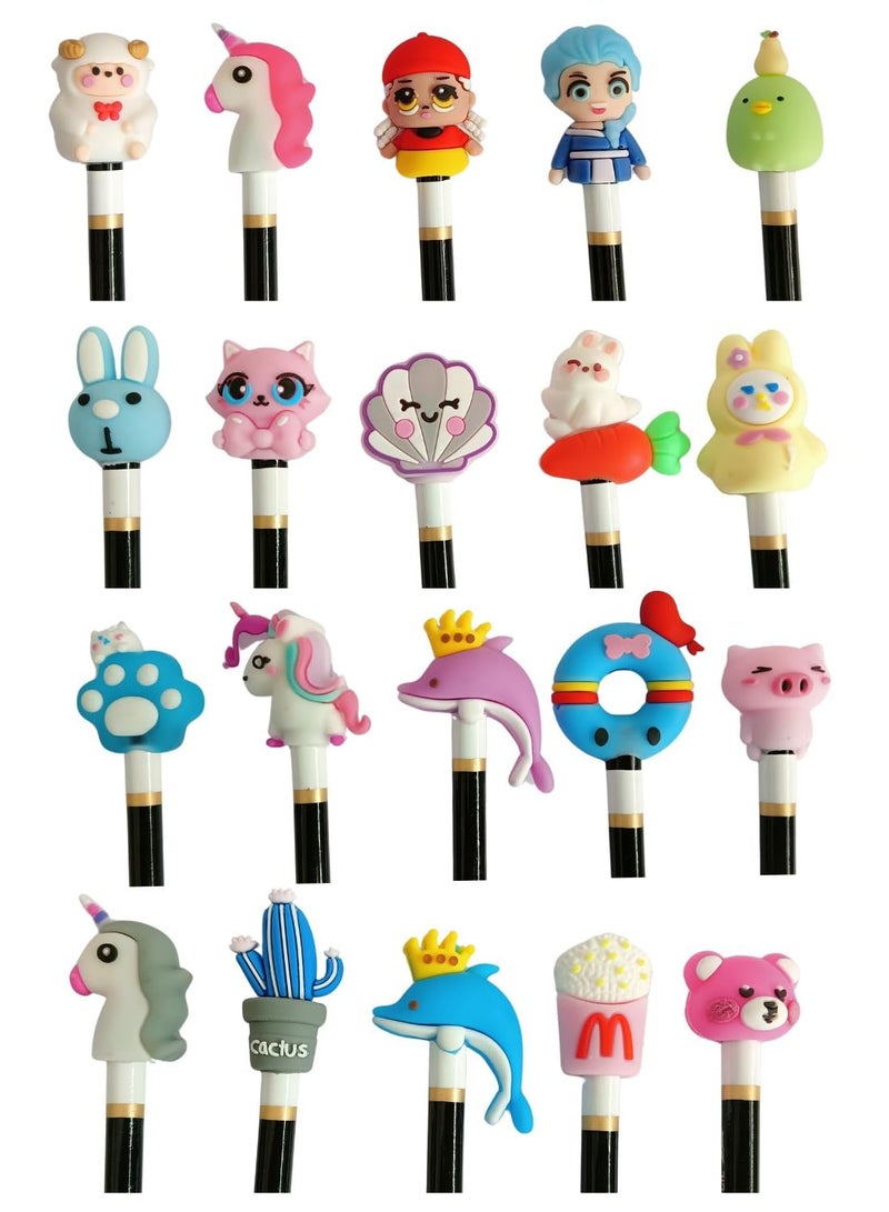 Goldleaf 20 Pcs Random Cartoon Animal Pencil Toppers – Soft Silicone Pen Caps for Kids, Clip-On Pencil Toppers for School Supplies, Classroom Prizes, Party Favors, Student Rewards – Random Styles - Image 4