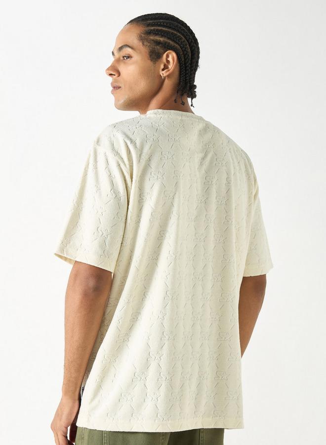 Starter All-Over Textured Sweater with Short Sleeves and Crew Neck - Image 3