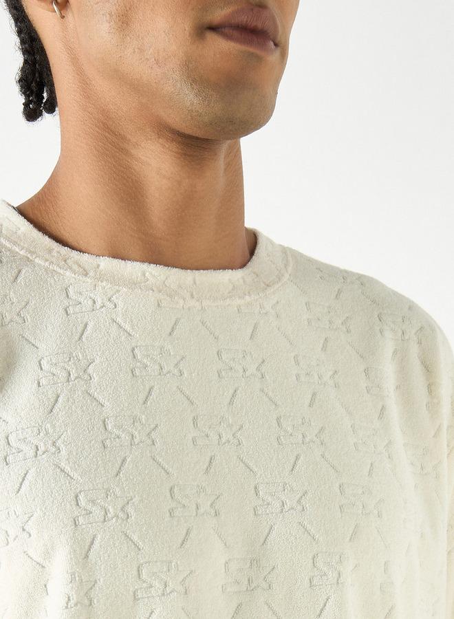Starter All-Over Textured Sweater with Short Sleeves and Crew Neck - Image 4