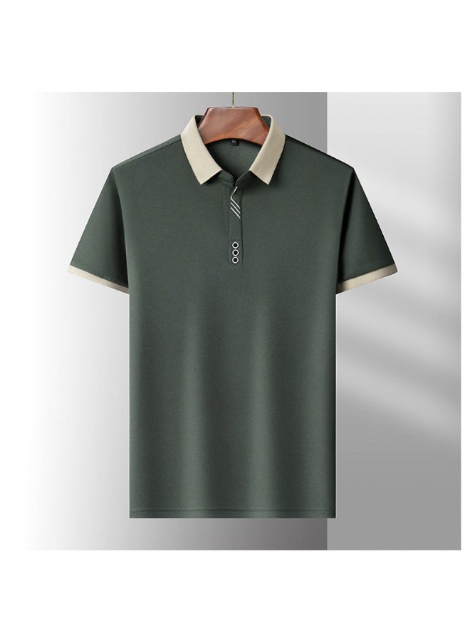 GOCO Light Luxury Short Sleeved Men's Summer Fashion Striped Design Soft Golf Top Breathable Casual T-shirt - Image 1