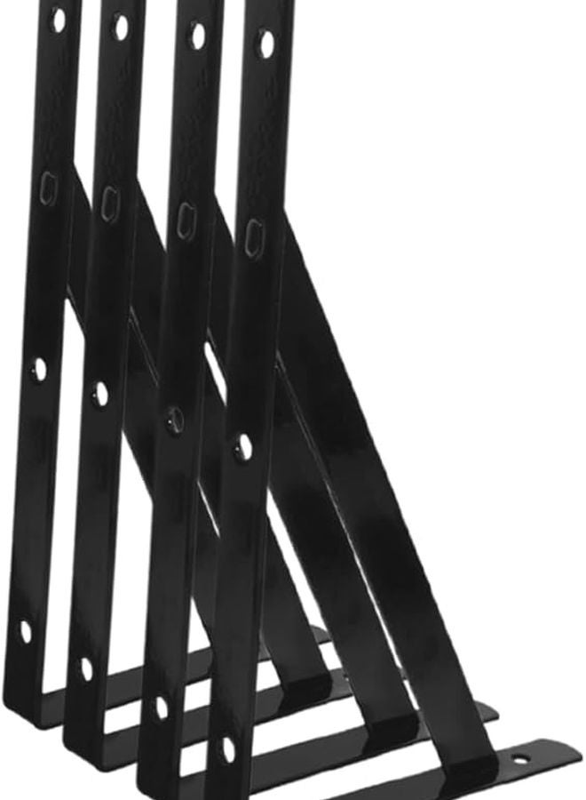 Heavy Duty Black Shelf Brackets Wall Support For Bookcases Office Storage 4Pcs - Image 2