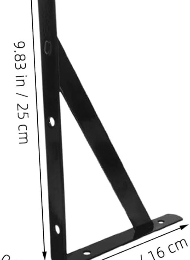 Heavy Duty Black Shelf Brackets Wall Support For Bookcases Office Storage 4Pcs - Image 4