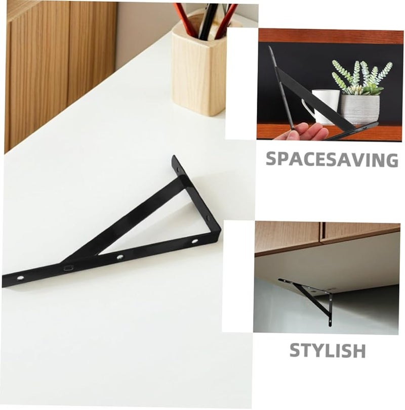 Heavy Duty Black Shelf Brackets Wall Support For Bookcases Office Storage 4Pcs - Image 5